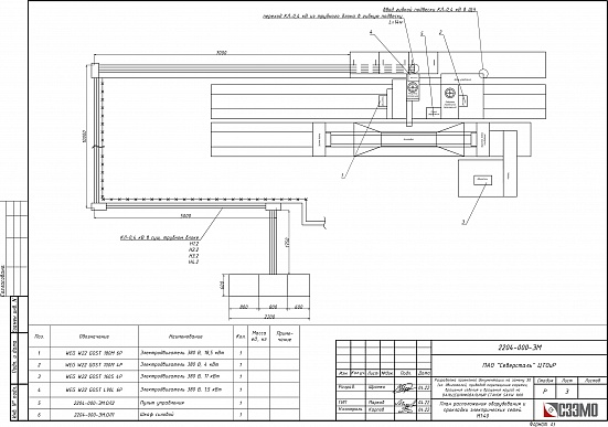 Разработка проектной документации на замену ЭО (электродвигателей, приводов перемещения каретки, вращения изделия и вращения круга) на вальцешлифовальный станок SAXW 1000